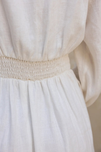 Khareef White Linen Dress